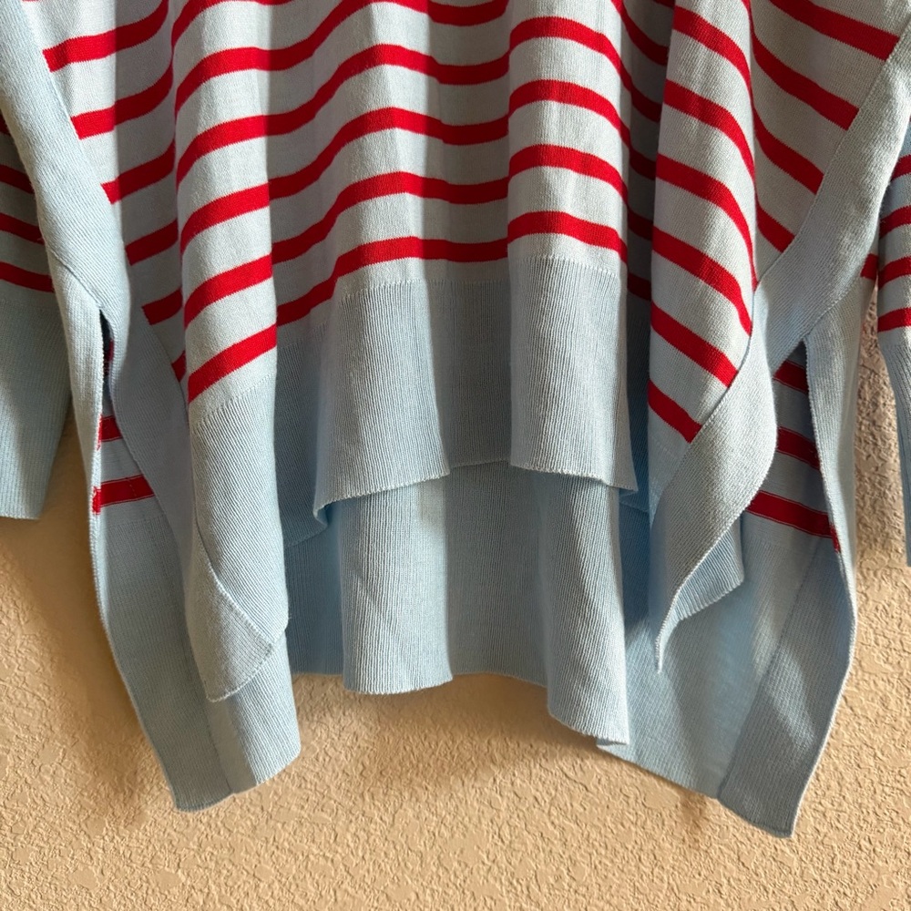 Mersea Light Blue and Red Striped Crewneck Sweater. In excellent condition. - Picture 5 of 12